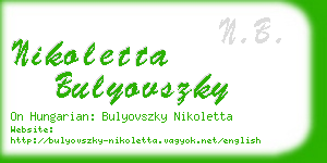 nikoletta bulyovszky business card
